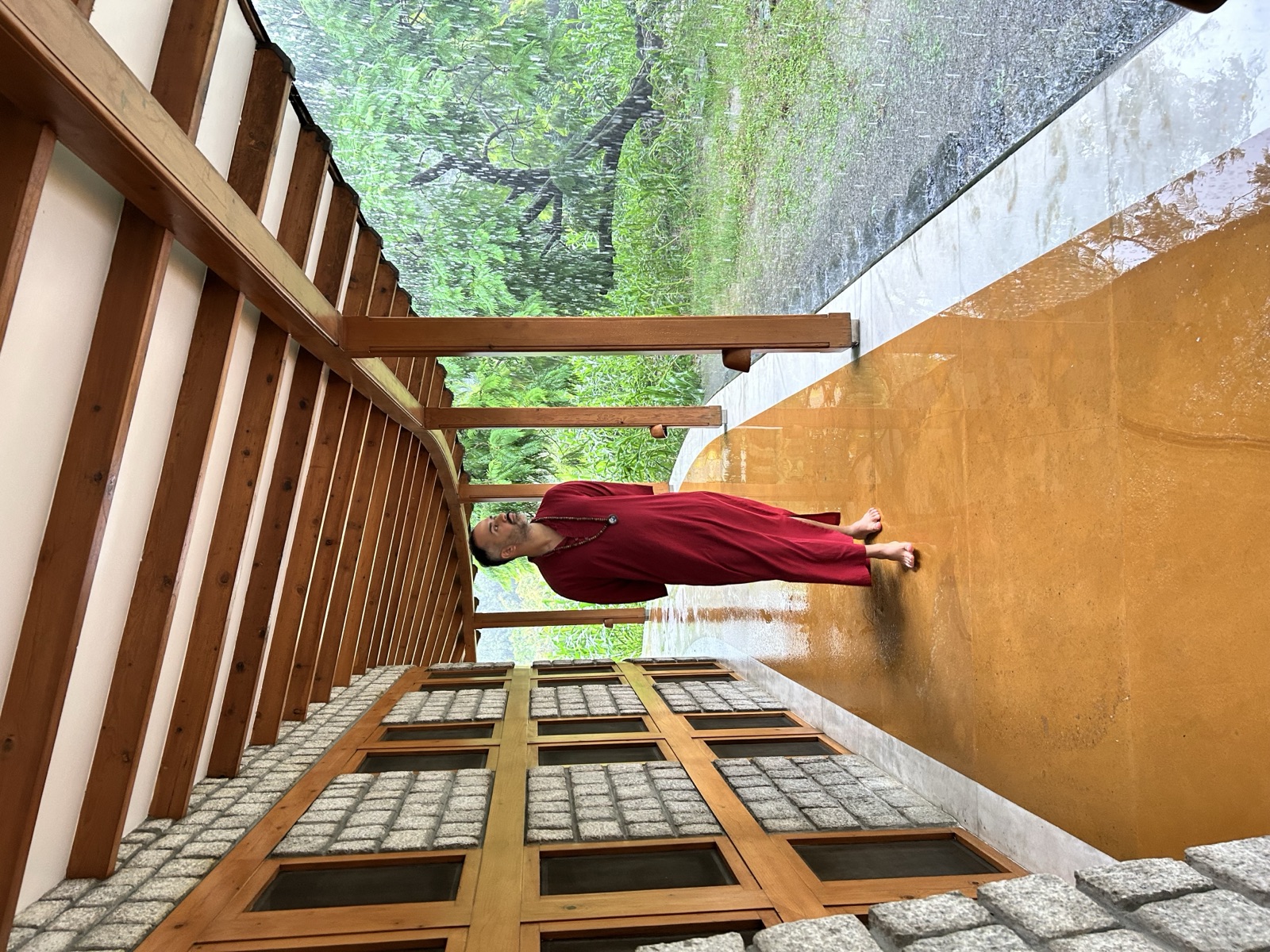 Walking at the ashram